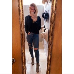 LEVI'S Womens High Rise Skinny Fringe Jeans